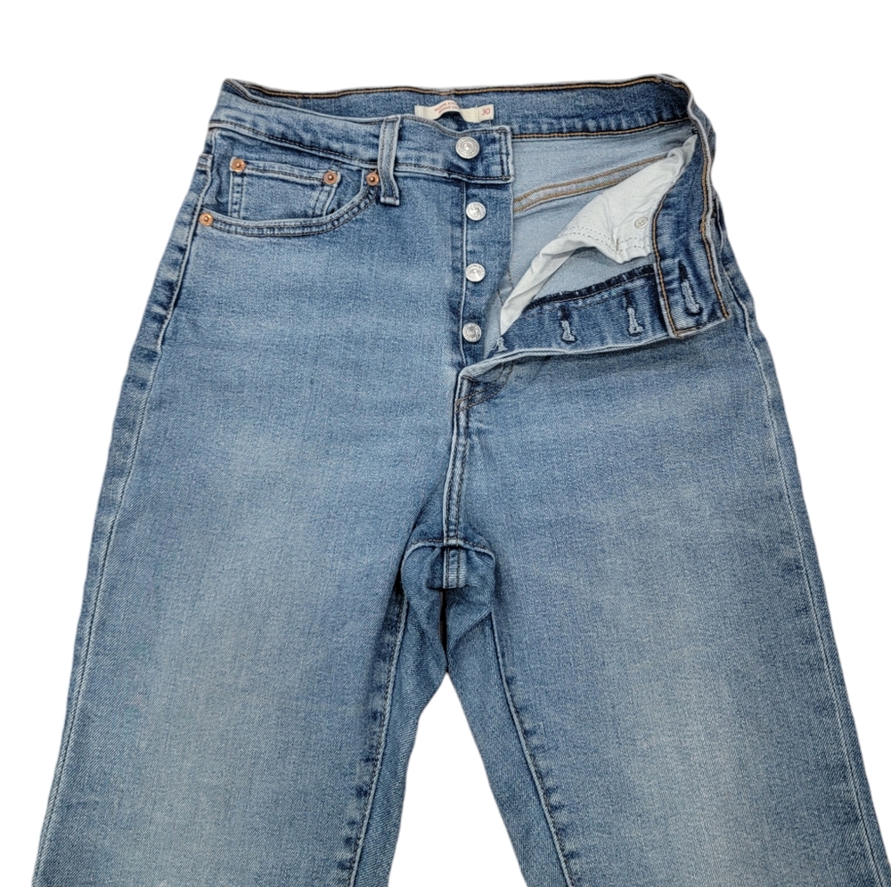 Levi’s Women’s Wedgie Straight Leg High Rise Blue Denim Button Fly Retro… - Picture 7 of 15